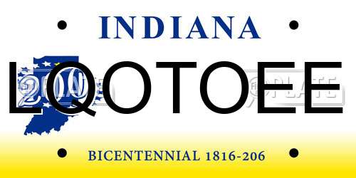 LQOTOEE Indiana License Plate