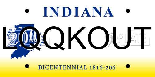 LQQKOUT Indiana License Plate