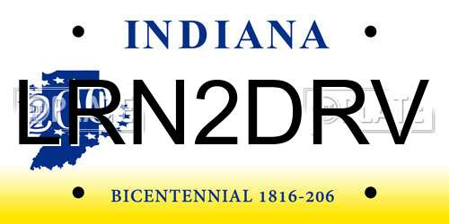LRN2DRV Indiana License Plate