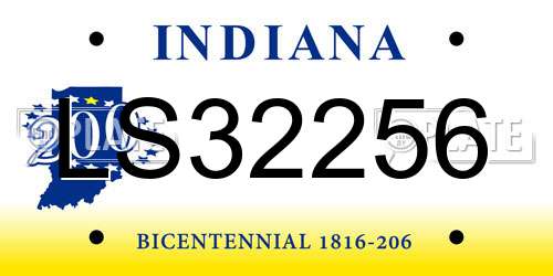 LS32256 Indiana License Plate