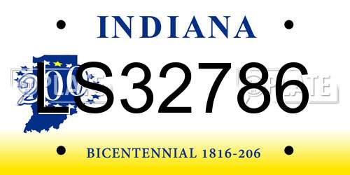 LS32786 Indiana License Plate
