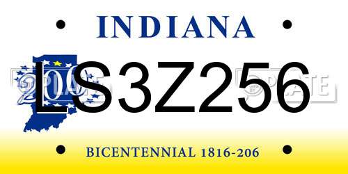 LS3Z256 Indiana License Plate