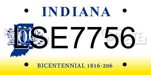LSE7756 Indiana License Plate