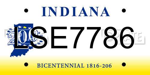 LSE7786 Indiana License Plate
