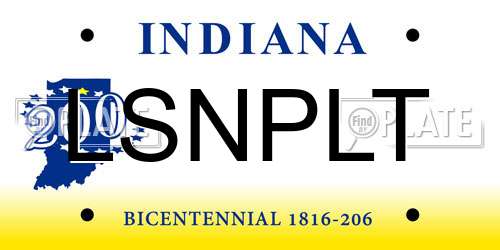 LSNPLT Indiana License Plate