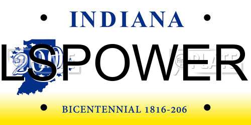 LSPOWER Indiana License Plate