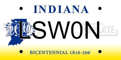 LSW0N Indiana License Plate