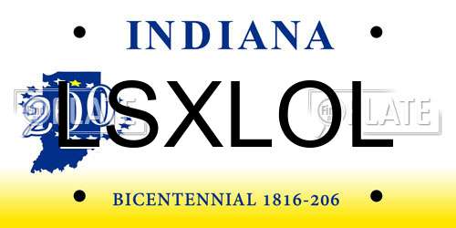 LSXLOL Indiana License Plate