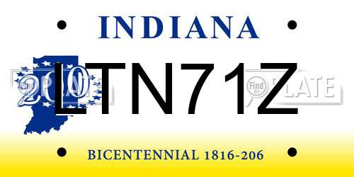 LTN71Z Indiana License Plate