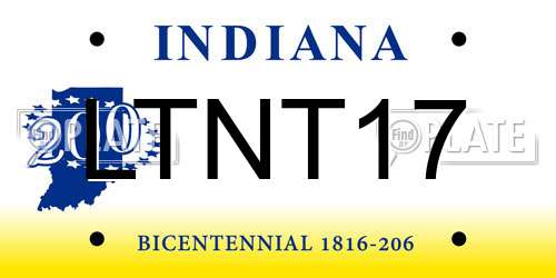 LTNT17 Indiana License Plate