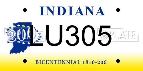 LU305 Indiana License Plate