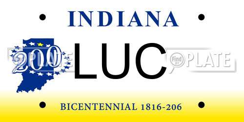 LUC Indiana License Plate