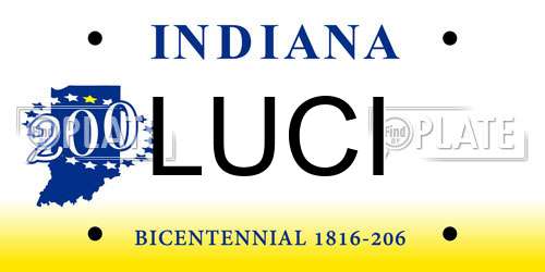 LUCI Indiana License Plate