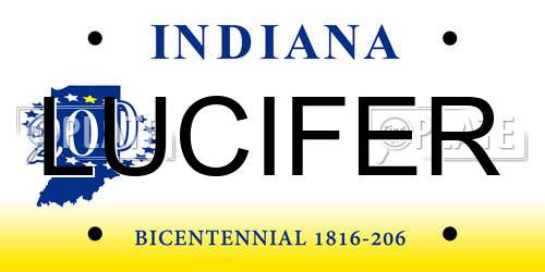 LUCIFER Indiana License Plate