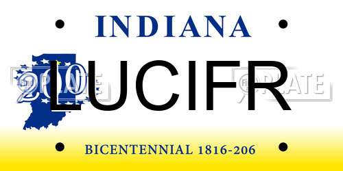 LUCIFR Indiana License Plate