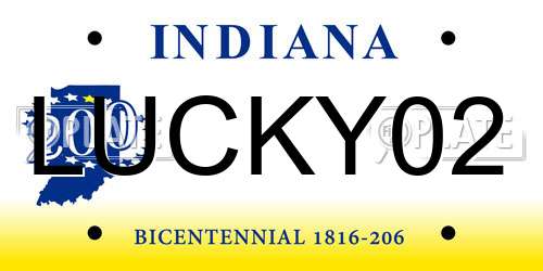 LUCKY02 Indiana License Plate