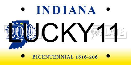 LUCKY11 Indiana License Plate