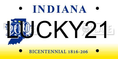 LUCKY21 Indiana License Plate