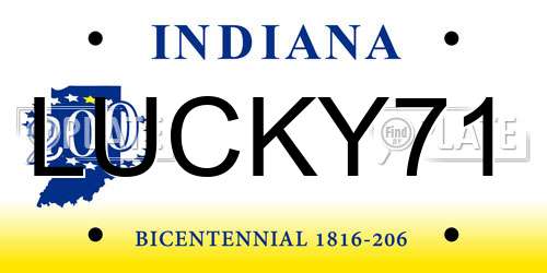 LUCKY71 Indiana License Plate