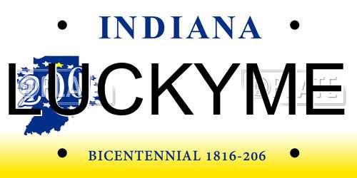 LUCKYME Indiana License Plate