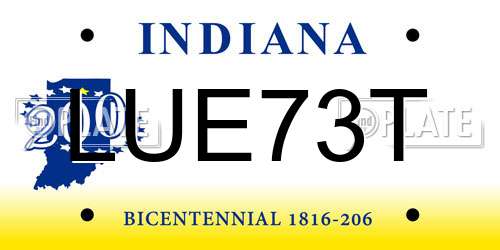 LUE73T Indiana License Plate