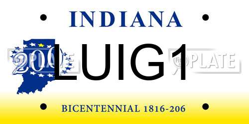 LUIG1 Indiana License Plate