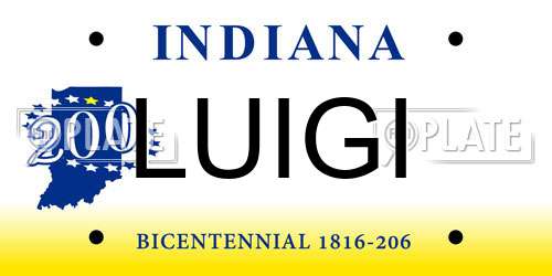 LUIGI Indiana License Plate