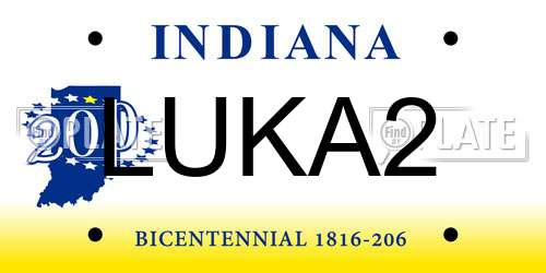 LUKA2 Indiana License Plate