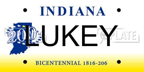 LUKEY Indiana License Plate