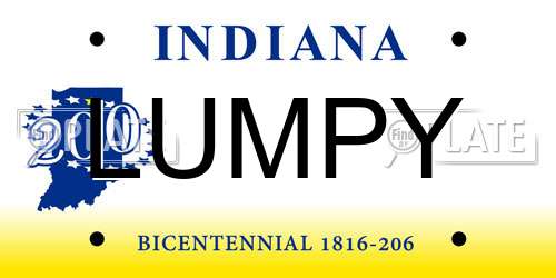 LUMPY Indiana License Plate