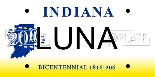 LUNA Indiana License Plate