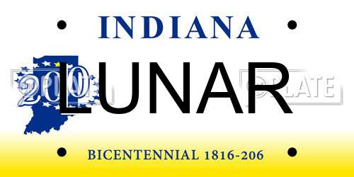 LUNAR Indiana License Plate
