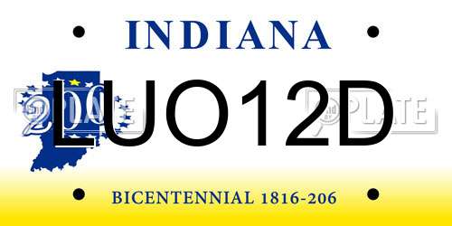 LUO12D Indiana License Plate