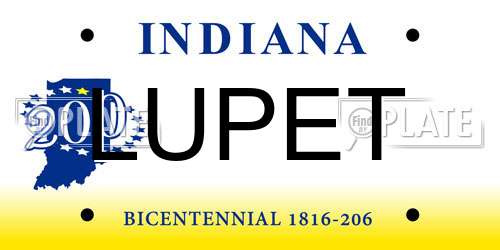 LUPET Indiana License Plate