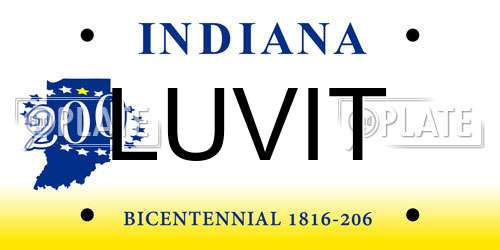 LUVIT Indiana License Plate