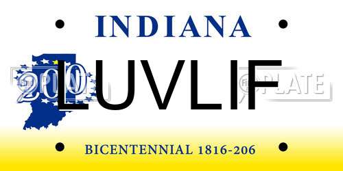 LUVLIF Indiana License Plate