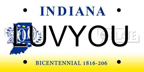 LUVYOU Indiana License Plate