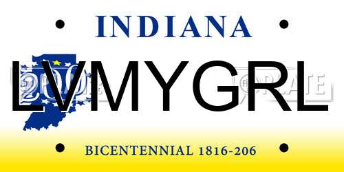 LVMYGRL Indiana License Plate