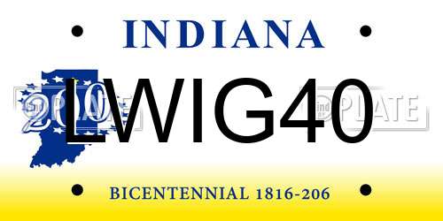 LWIG40 Indiana License Plate