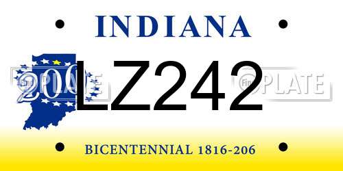 LZ242 Indiana License Plate