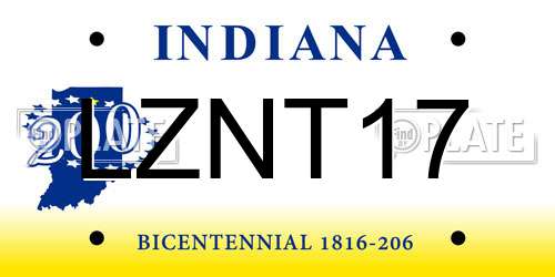 LZNT17 Indiana License Plate