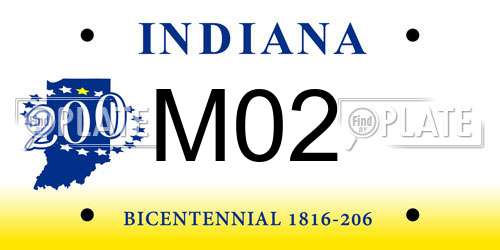 M02 Indiana License Plate