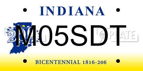 M05SDT Indiana License Plate