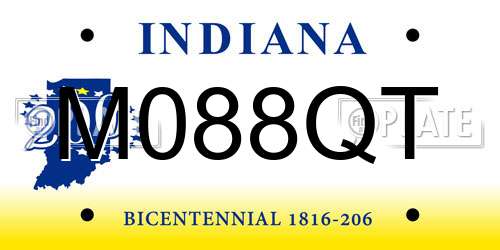 M088QT Indiana License Plate
