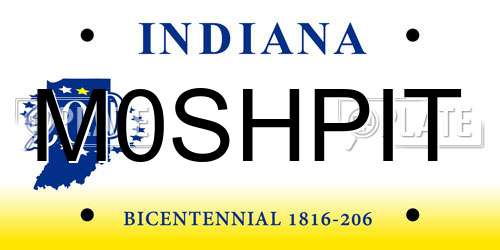 M0SHPIT Indiana License Plate