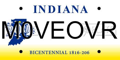 M0VEOVR Indiana License Plate