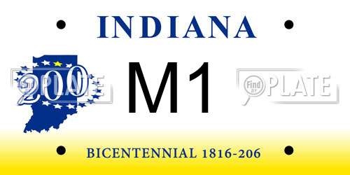 M1 Indiana License Plate