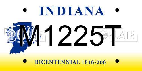 M1225T Indiana License Plate