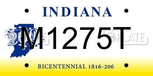 M1275T Indiana License Plate