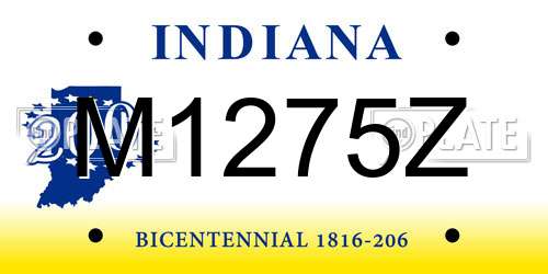 M1275Z Indiana License Plate